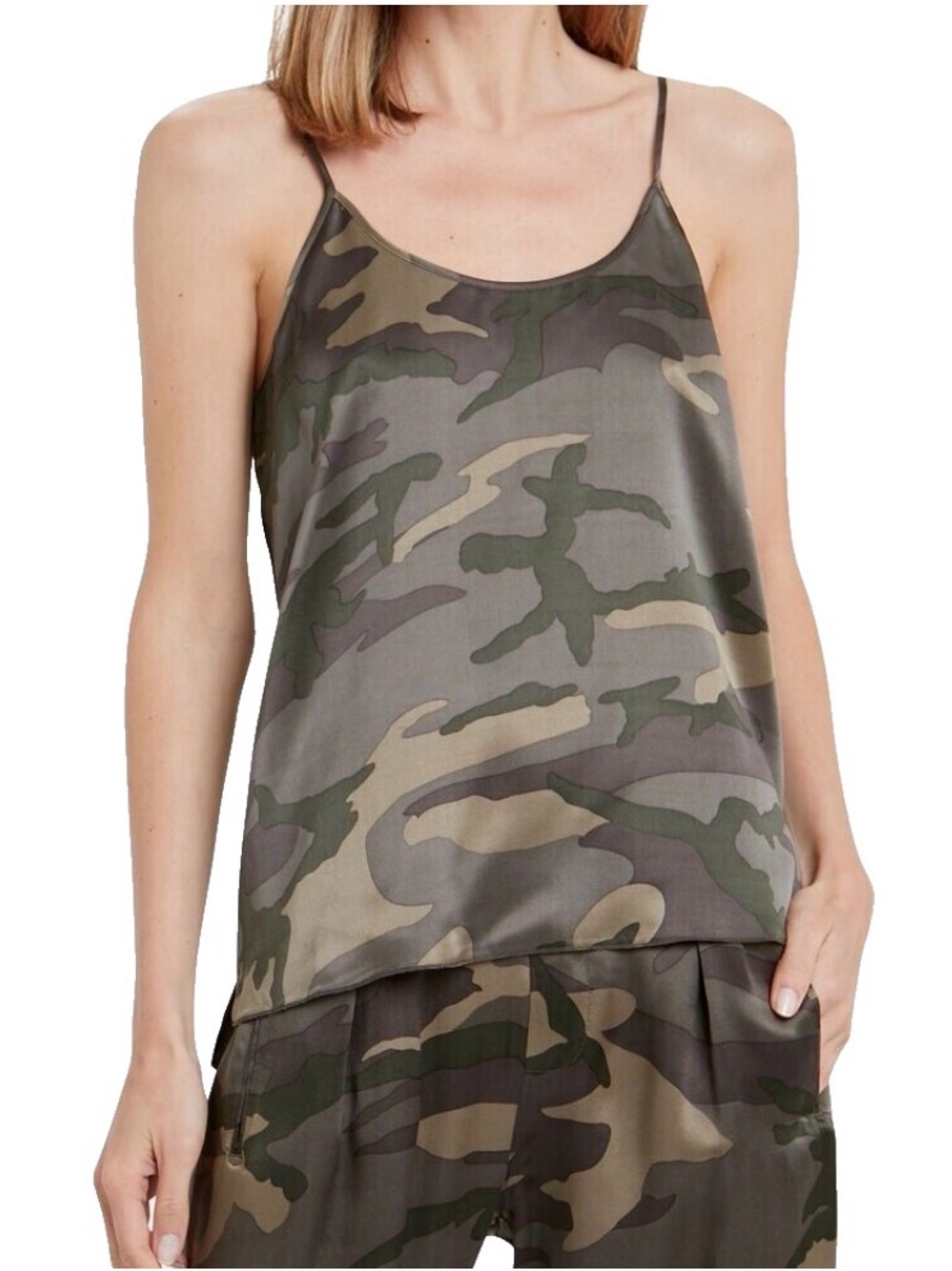 ATM silk camo camisole tank top